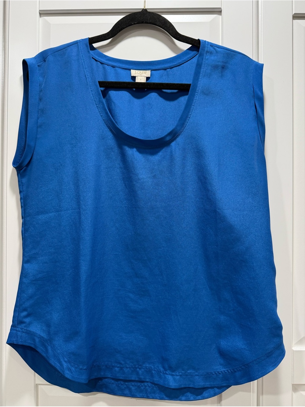 J. Crew Sleeveless Scoop Neck Silk Tank - Royal Blue